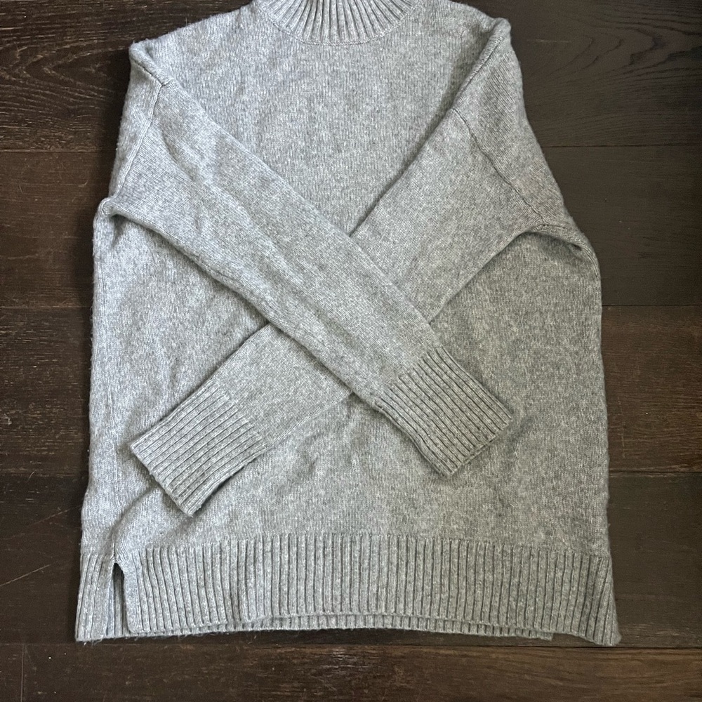 Cozy Gray Knit Turtleneck Sweater